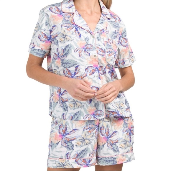 Isaac Mizrahi Other - Isaac Mizrahi Women’s Floral Tropical Short Sleeve Pajama Shorts Set Sleepwear M